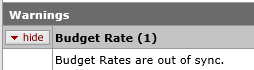 Budget warning: Budget rates are out of sync