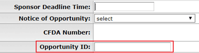 Opportunity ID field